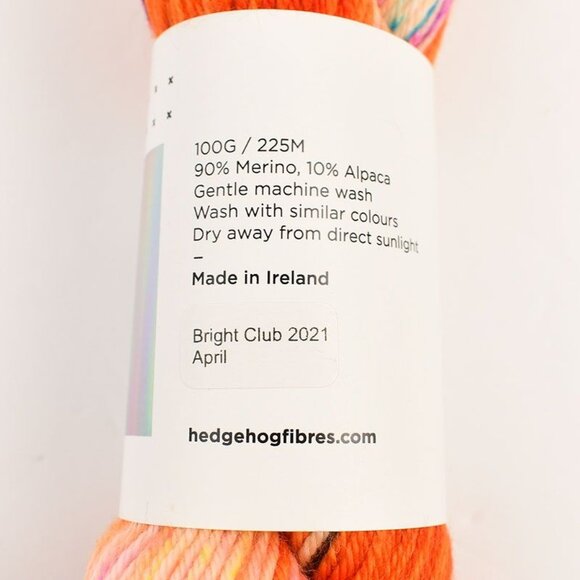 Hedgehog Fibres Alpaca DK Yarn Merino Alpaca 246 Yds Bright Orange Multi Colorwa - Picture 4 of 4